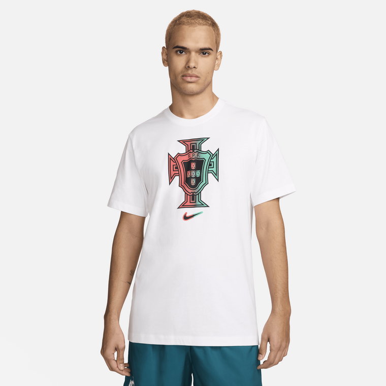 Męski T-shirt piłkarski Nike Portugalia - Biel