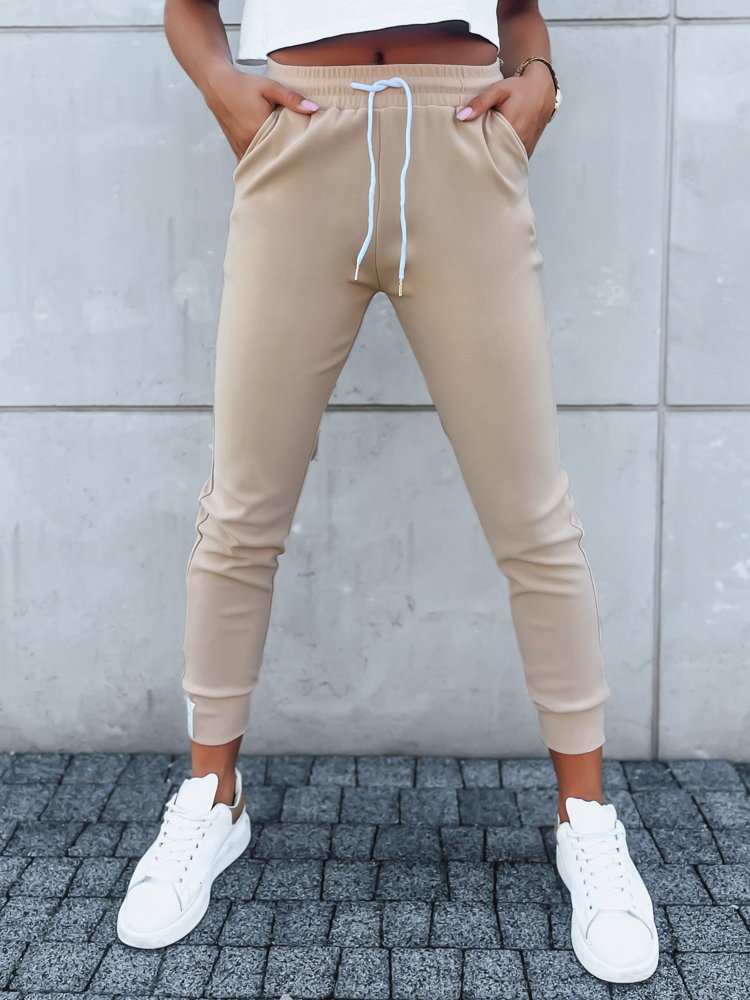 Spodnie damskie dresowe MACHI beżowe Dstreet UY1635
