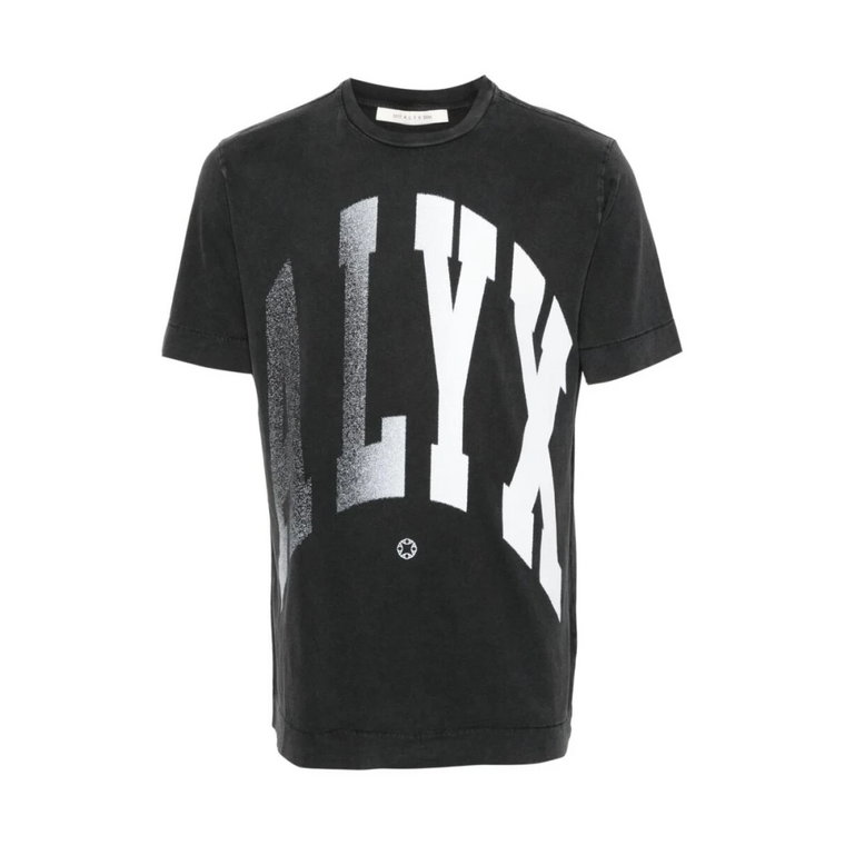 Czarna Bawełniana Koszulka z Nadrukiem Logo 1017 Alyx 9SM