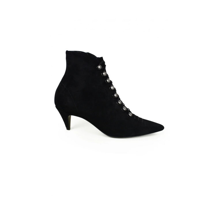 Czarne Zamszowe Buty Ally Saint Laurent