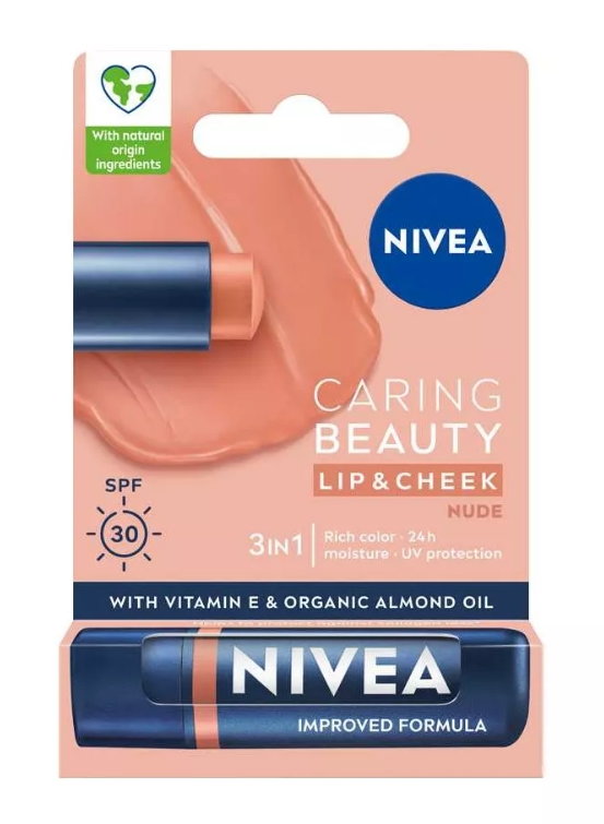 Nivea Pielęgnująca pomadka do ust Caring Beauty 3w1 Nude