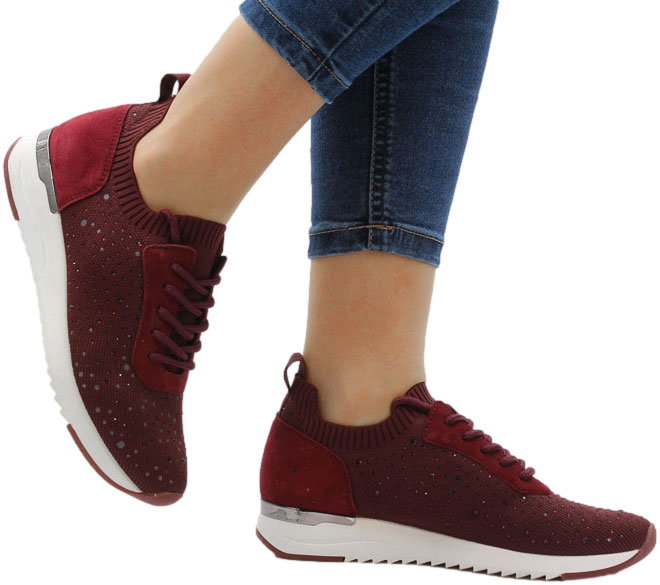 Sneakersy Caprice 9-23703-27 509 Bordeaux Knit_TN