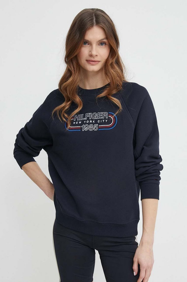 Tommy Hilfiger bluza damska kolor granatowy z aplikacją WW0WW41242