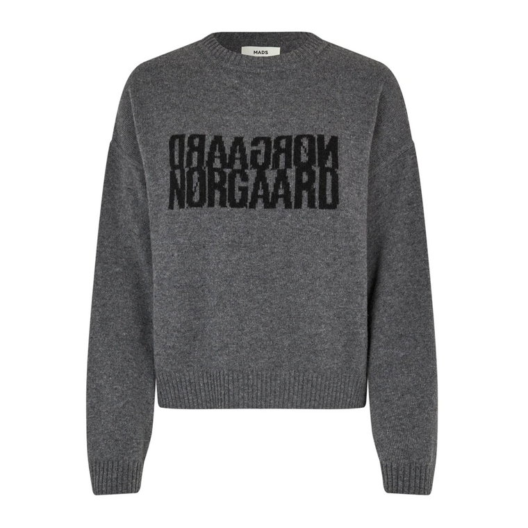 Miękki i stylowy sweter Tilona w ciemnoszarym melanżu Mads Nørgaard