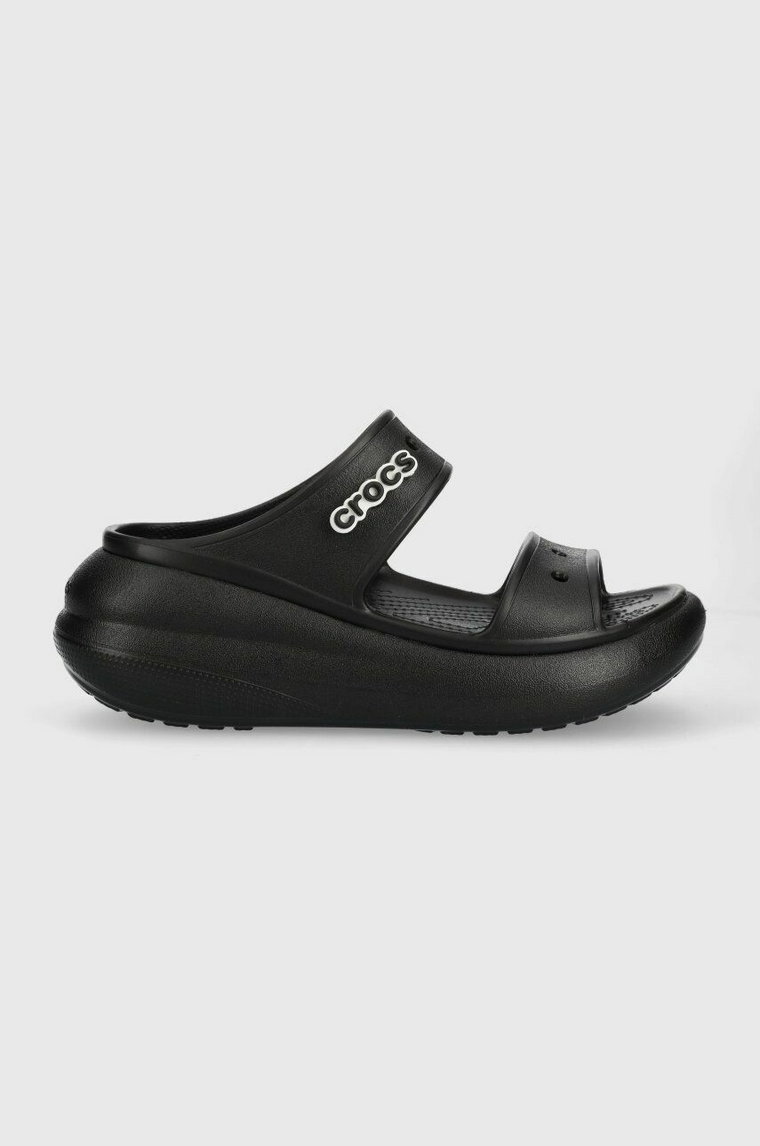 Crocs klapki Classic Crush Sandal damskie kolor różowy na koturnie 207670