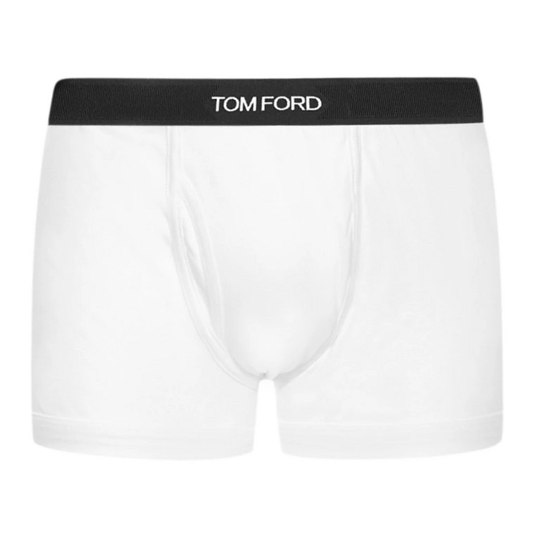 Białe bokserki z Kontrastowym Logo, Opakowanie 2 sztuk Tom Ford