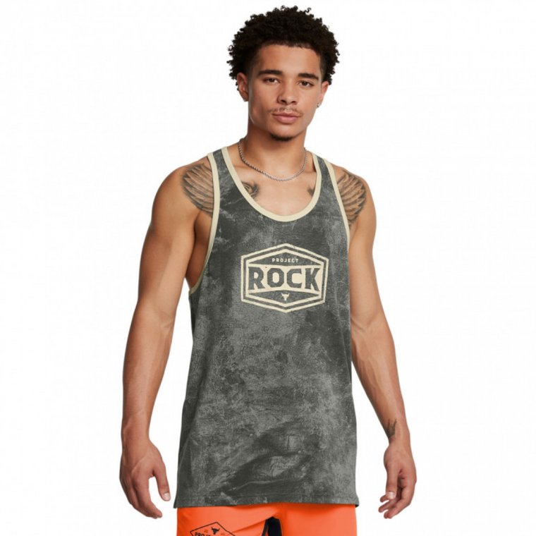 Męski top treningowy Under Armour UA Project Rock Tools Of The Trade Racer Tank - zielony