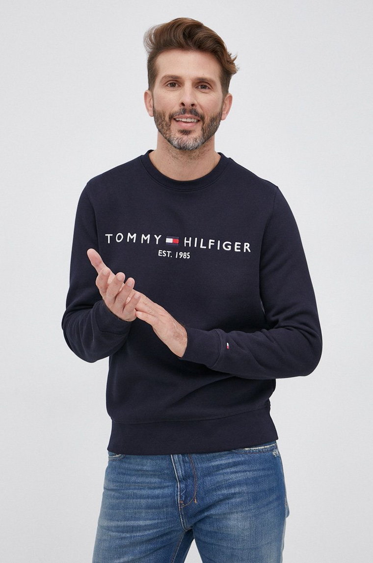 Tommy Hilfiger Bluza męska kolor granatowy z aplikacją MW0MW11596