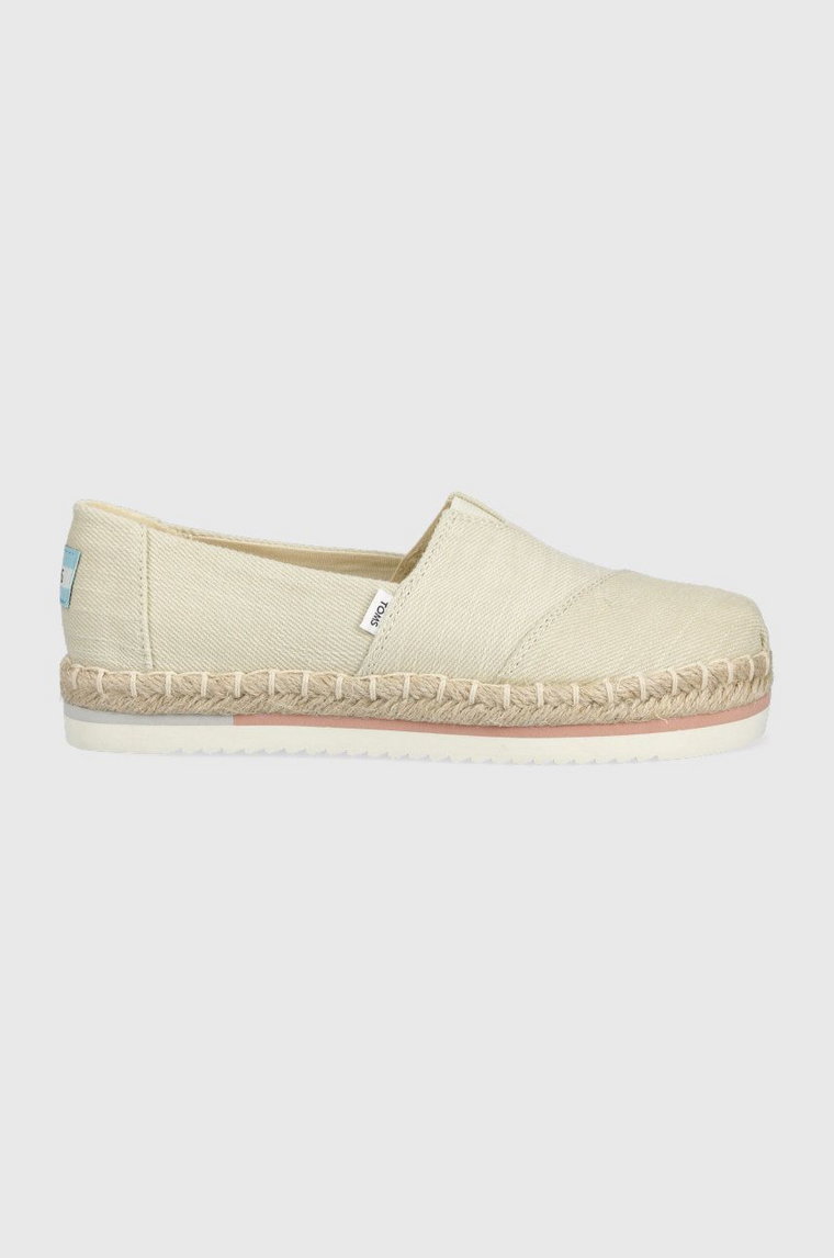 Toms espadryle Alpargata Platform Rope kolor beżowy