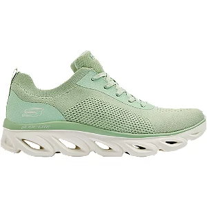 Zielone sneakersy skechers na białej podeszwie - Damskie - Kolor: Zielone - Rozmiar: 40