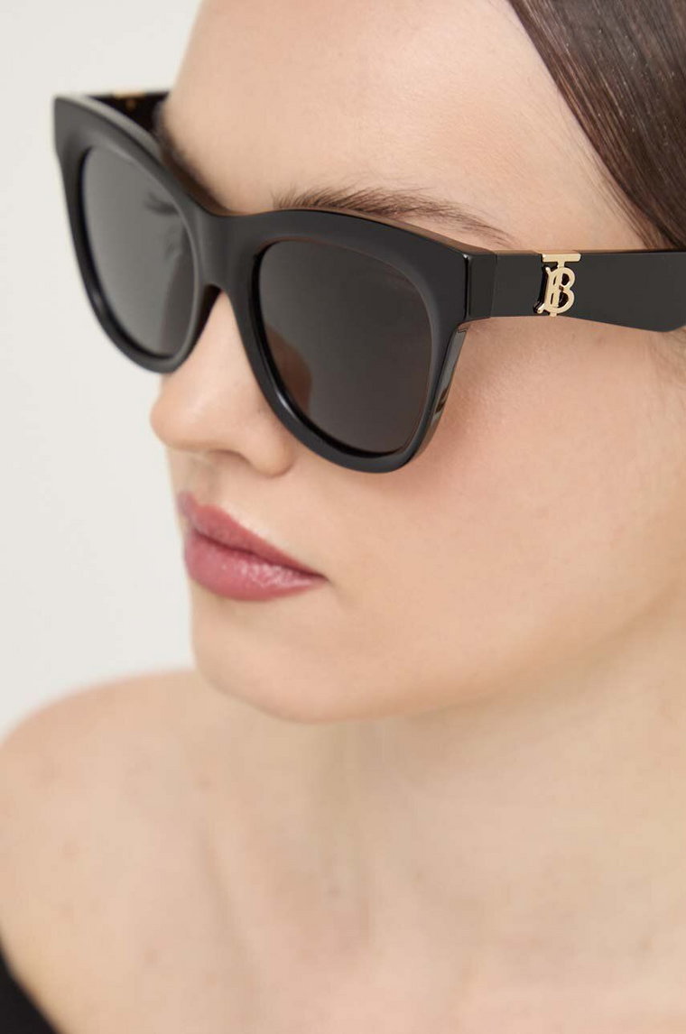 Burberry okulary przeciwsłoneczne damskie kolor czarny 0BE4418