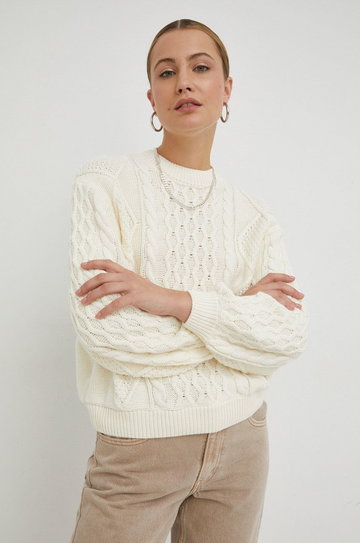 Wrangler sweter bawełniany damski kolor beżowy