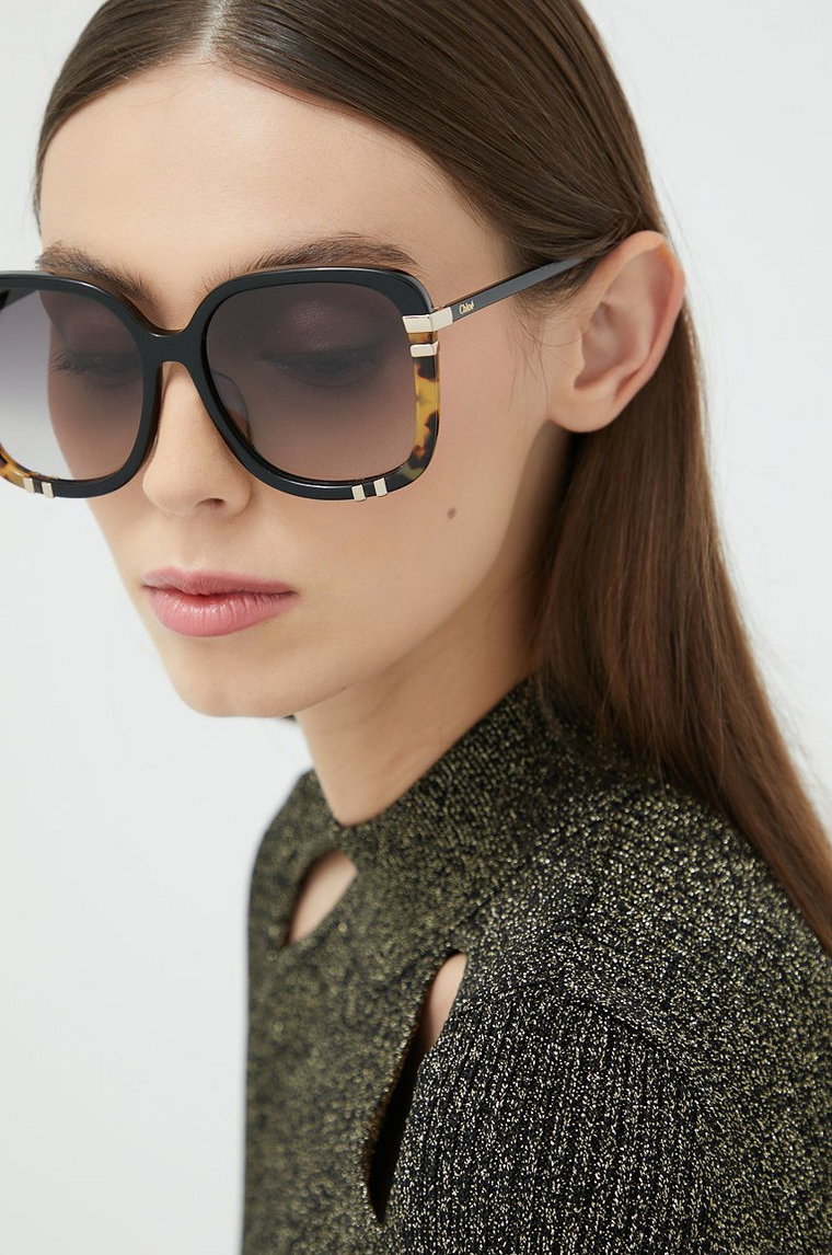 Chloé okulary przeciwsłoneczne damskie kolor czarny CH0106S