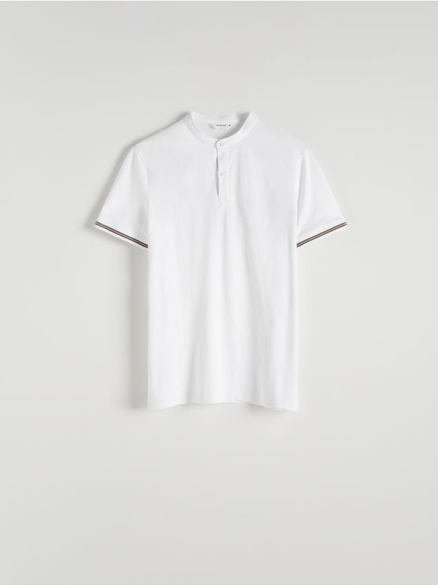 Reserved - Koszulka polo regular ze stójką - biały