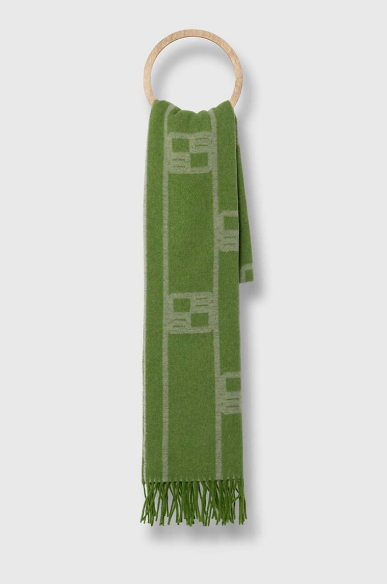 Beatrice B szalik wełniany kolor zielony wzorzysty
