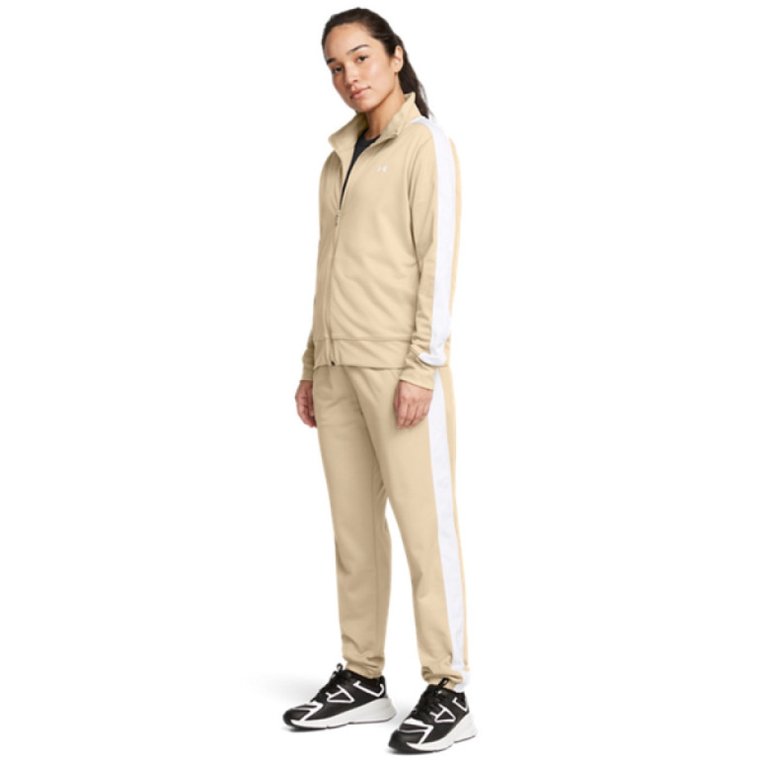 Damski komplet treningowy Under Armour Tricot Tracksuit - beżowy