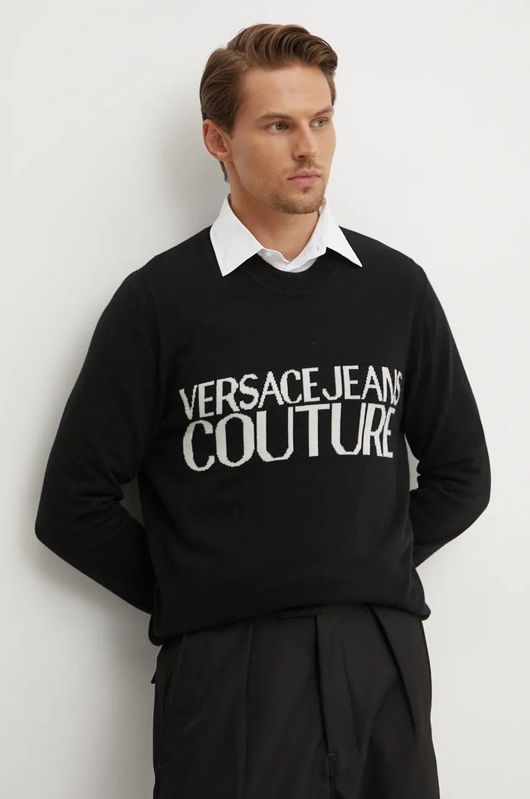 Versace Jeans Couture sweter wełniany męski kolor czarny  77GAFM01 CMH80