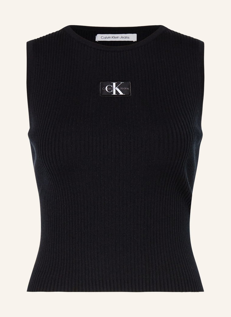 Calvin Klein Jeans Top Z Dzianiny schwarz