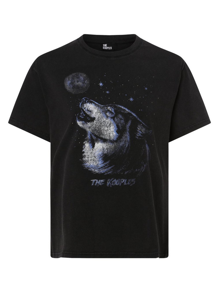 The Kooples - T-shirt damski, szary|czarny