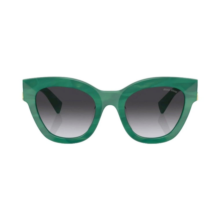 Zielone okulary przeciwsłoneczne w kształcie kwadratu z szarymi soczewkami gradientowymi Miu Miu