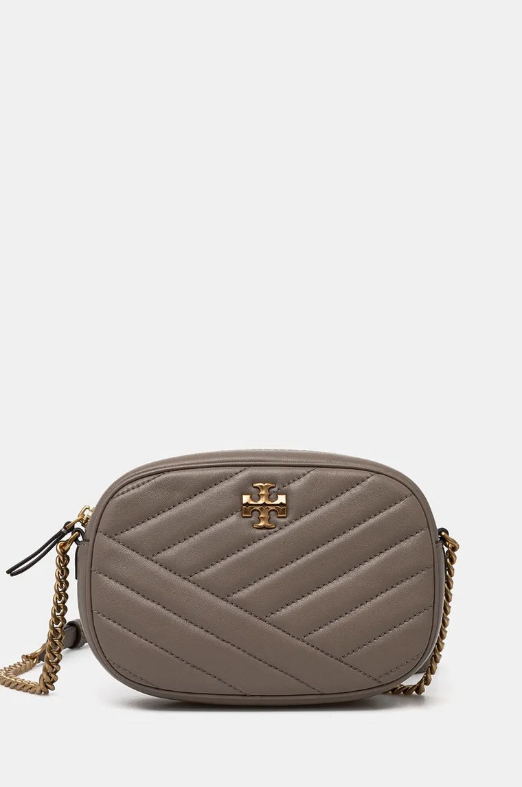 Tory Burch torebka skórzana Kira Chevron kolor beżowy 152353