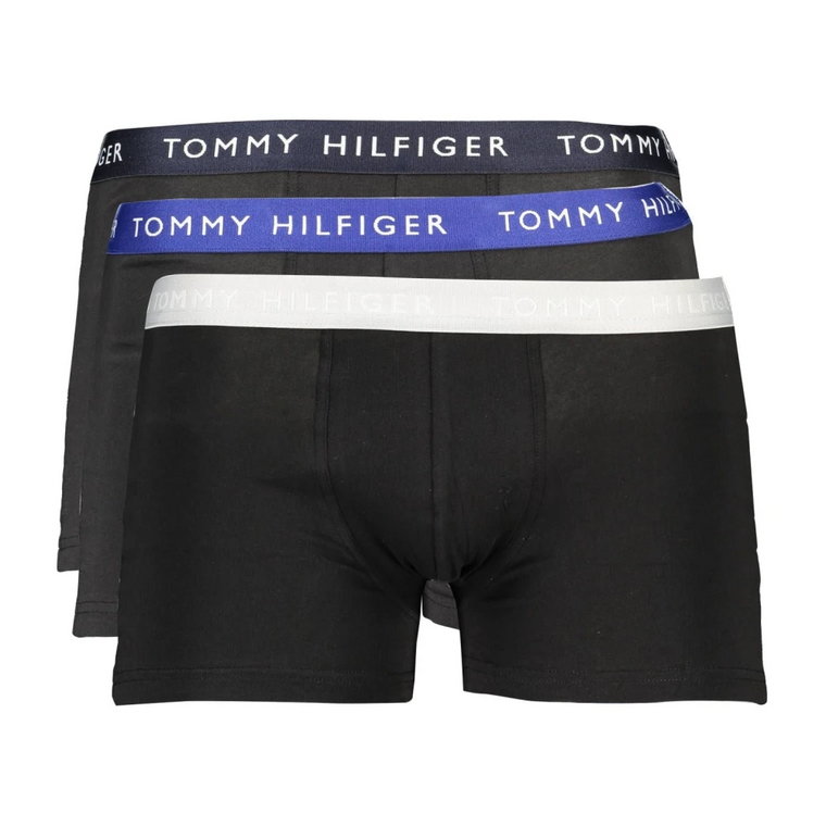 Czarne Bawełniane Majtki Trunks, Tri-Pack Tommy Hilfiger