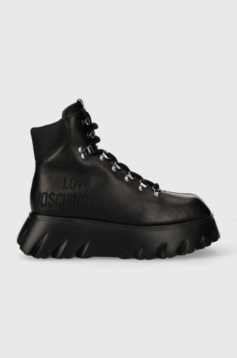 Love Moschino botki CLIMB60 damskie kolor czarny na platformie JA21116G0HIA700A