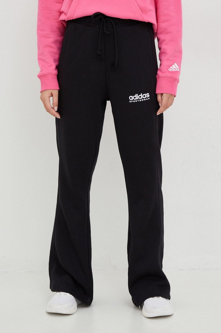 adidas spodnie dresowe damskie kolor czarny z nadrukiem