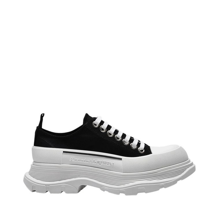 Czarne Sneakersy Tread Slick z poliestru Alexander McQueen