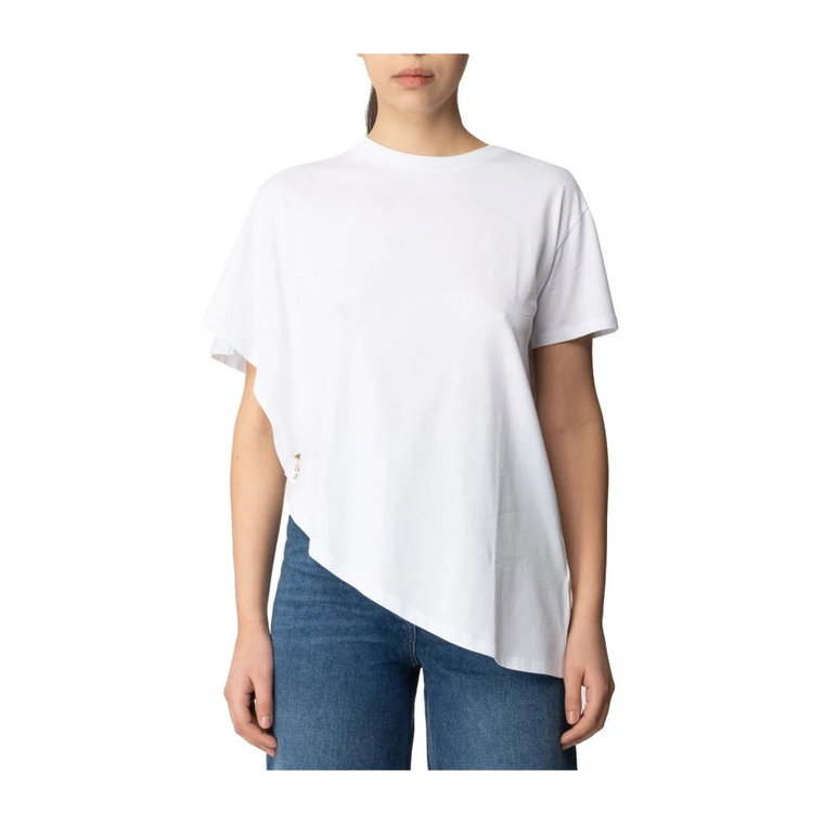 Biała T-shirt z Detalem Piercing Patrizia Pepe
