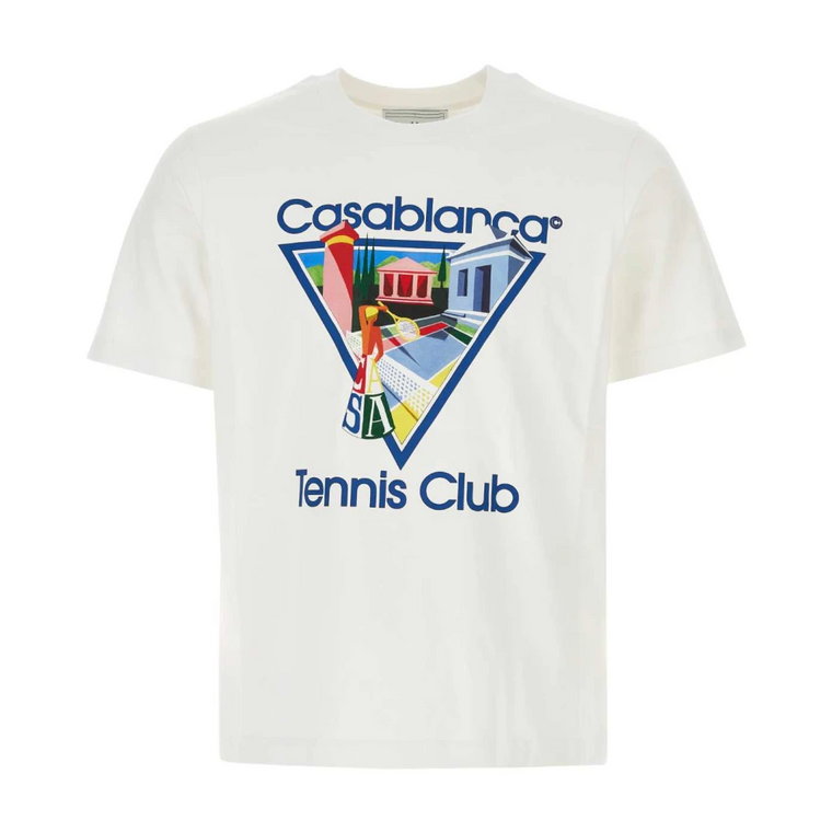 Klasyczny Biały T-Shirt z Bawełny Casablanca