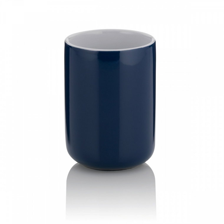 ceramiczny kubek łazienkowy, śred.7,5 cm, wys. 10 cm, granatowy kod: KE-20509