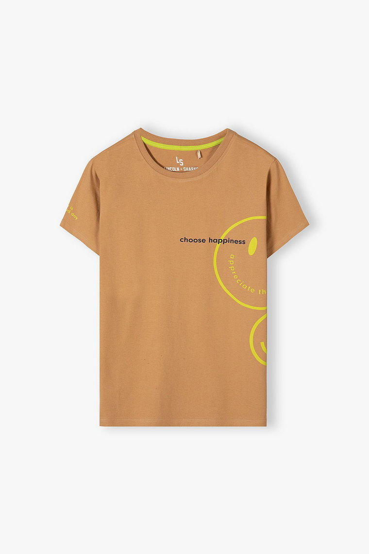 T-shirt dla chłopca bawełniany z nadrukiem