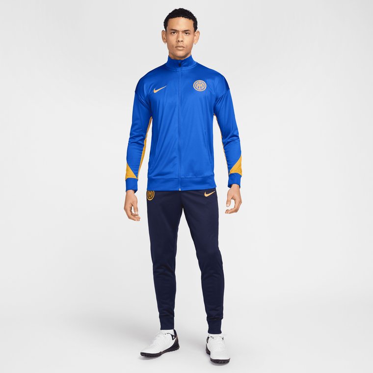 Męski dzianinowy dres piłkarski Nike Dri-FIT Inter Mediolan Strike (wersja trzecia) - Niebieski