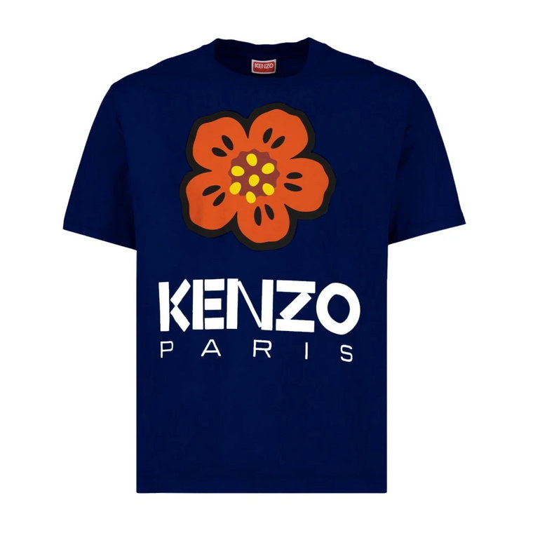 Kwiatowy T-shirt z okrągłym dekoltem Kenzo