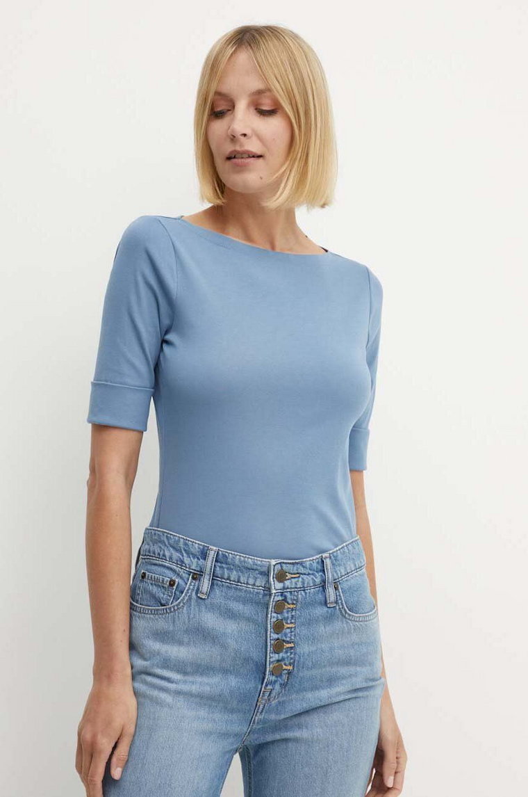 Lauren Ralph Lauren t-shirt damski kolor niebieski