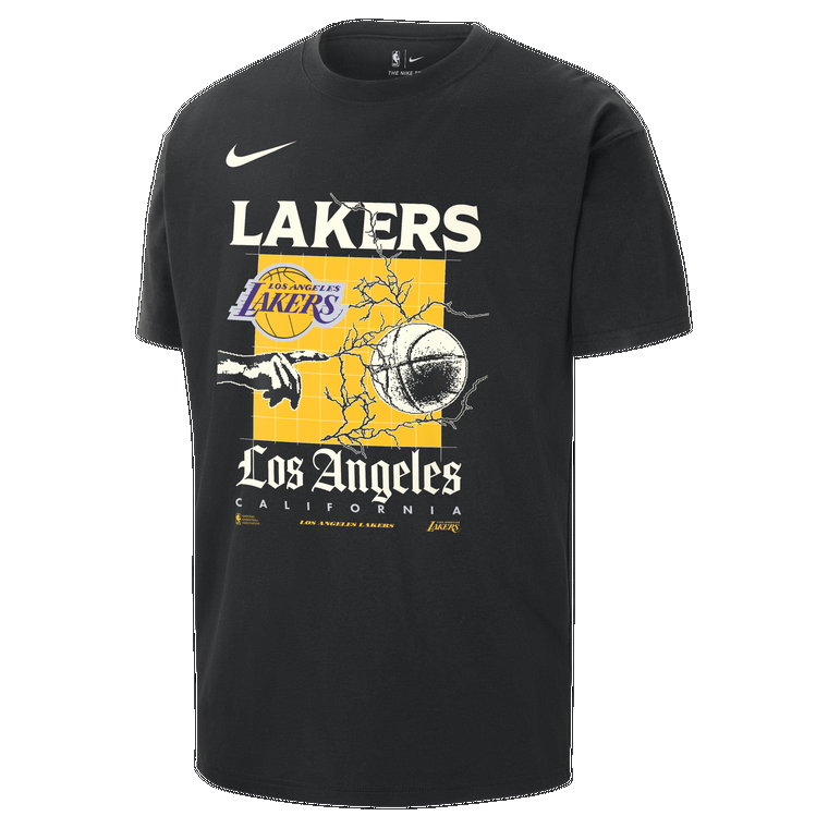 T-shirt męski Nike NBA Max90 Los Angeles Lakers Courtside - Czerń