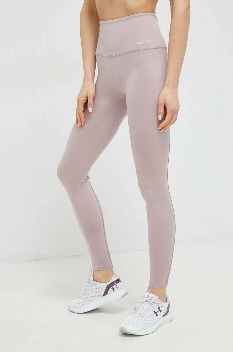 Calvin Klein Performance legginsy treningowe Effect kolor różowy gładkie