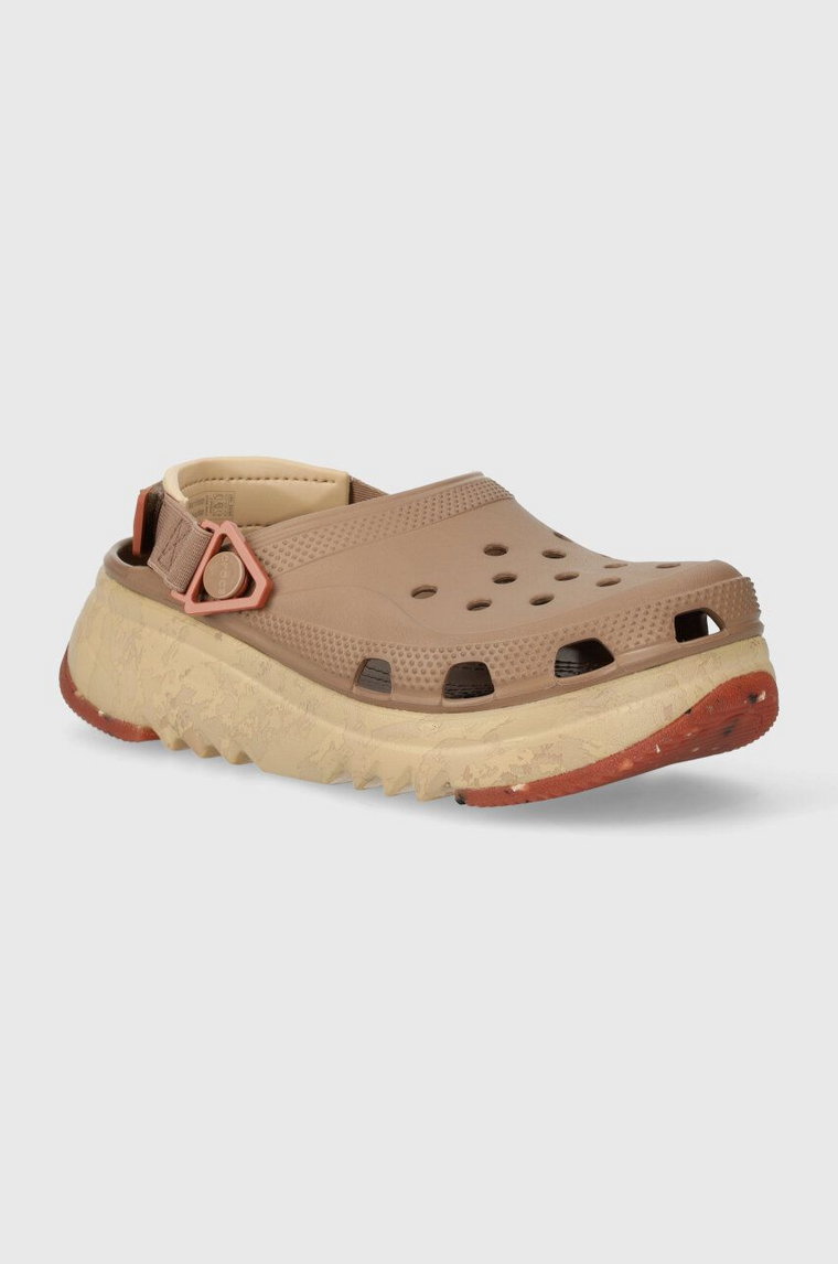 Crocs klapki Hiker High XCSP damskie kolor brązowy na platformie 209643.2Q9