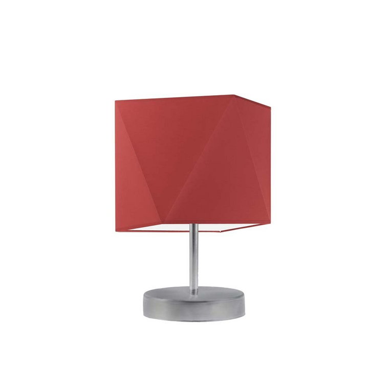 Lampka nocna LYSNE Pasadena, 60 W, E27, czerwona/srebrna, 30x23 cm