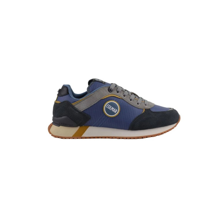 Niebieskie Płaskie Sneakersy z Ikonicznym Logo Colmar
