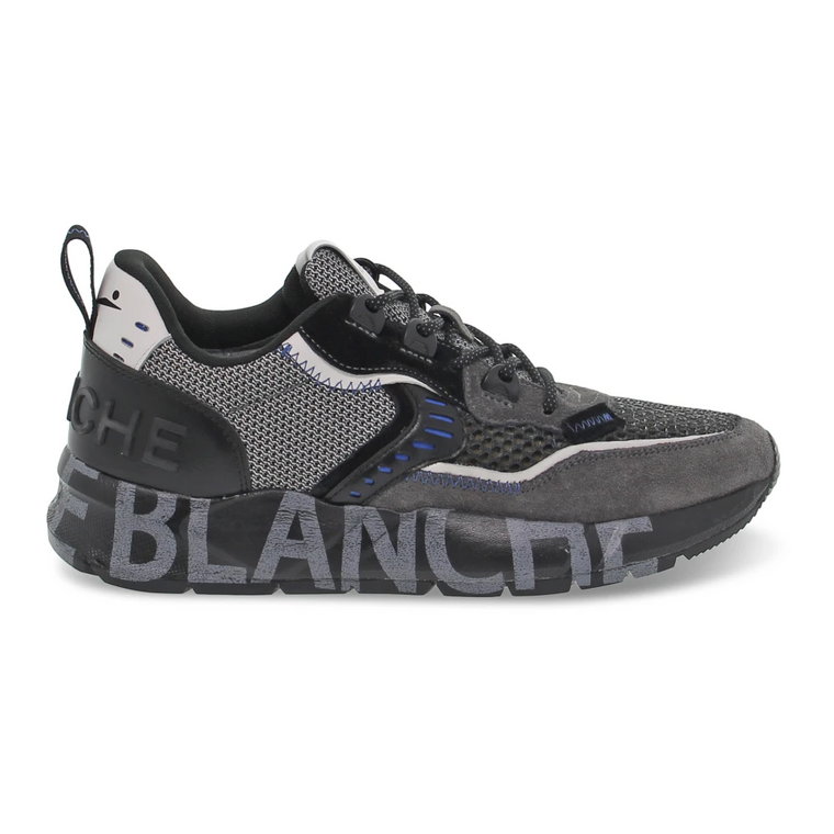 Szare i Czarne Skórzane Sneakersy dla Mężczyzn Voile Blanche