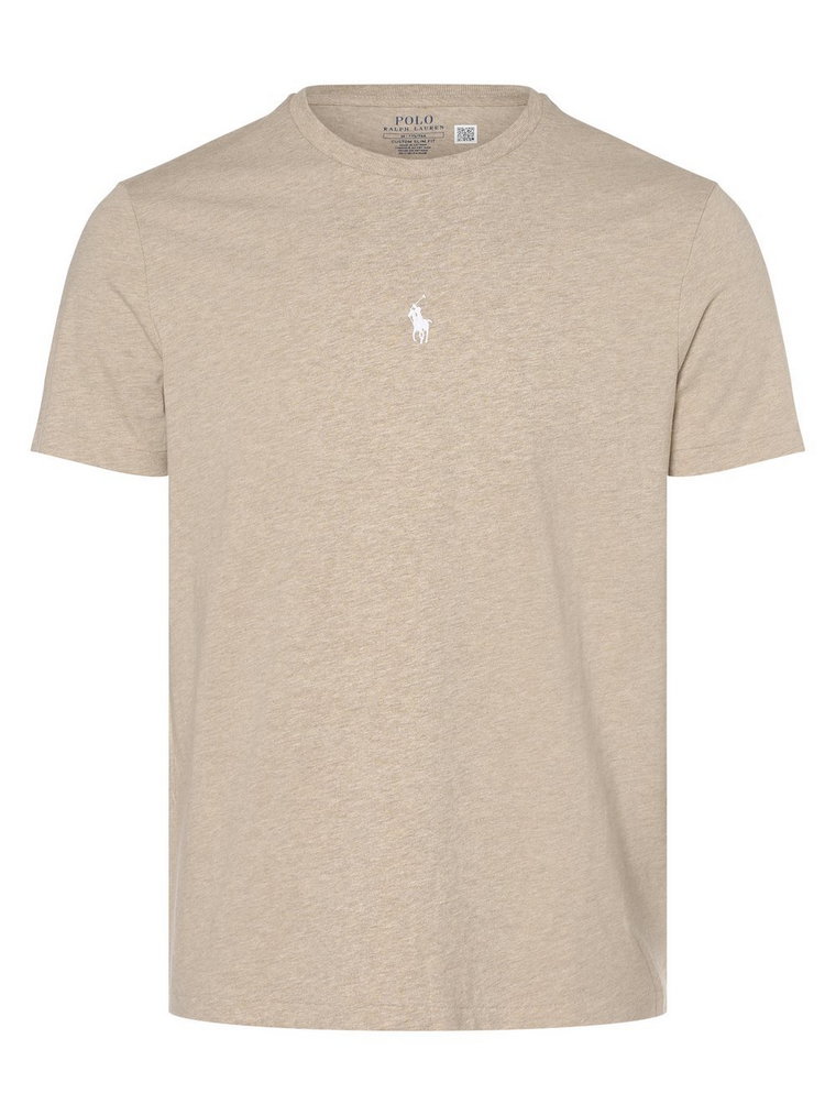 Polo Ralph Lauren - T-shirt męski  Custom Slim Fit, beżowy
