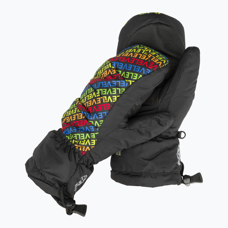 Rękawice snowboardowe dziecięce Level Rainbow Down JR Mitt logos