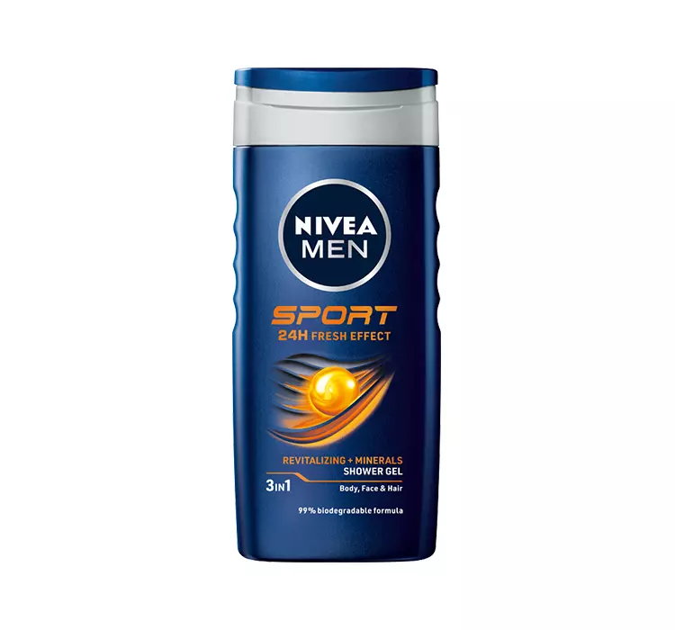 NIVEA MEN SPORT ŻEL POD PRYSZNIC DO MYCIA TWARZY CIAŁA I WŁOSÓW 250ML