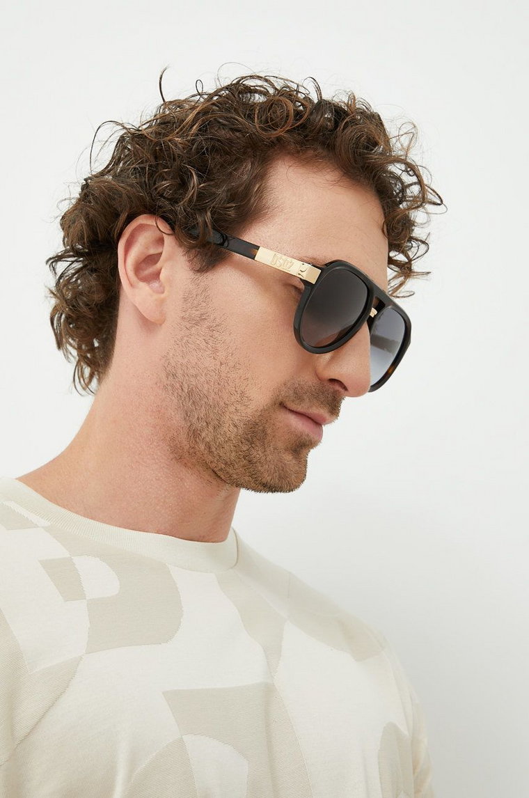 DSQUARED2 okulary przeciwsłoneczne męskie kolor brązowy