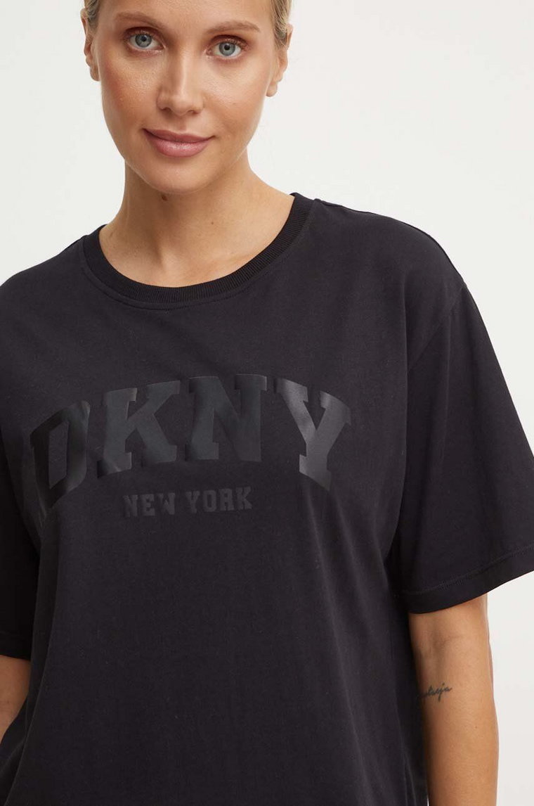 Dkny t-shirt bawełniany damski kolor czarny DP4T9812