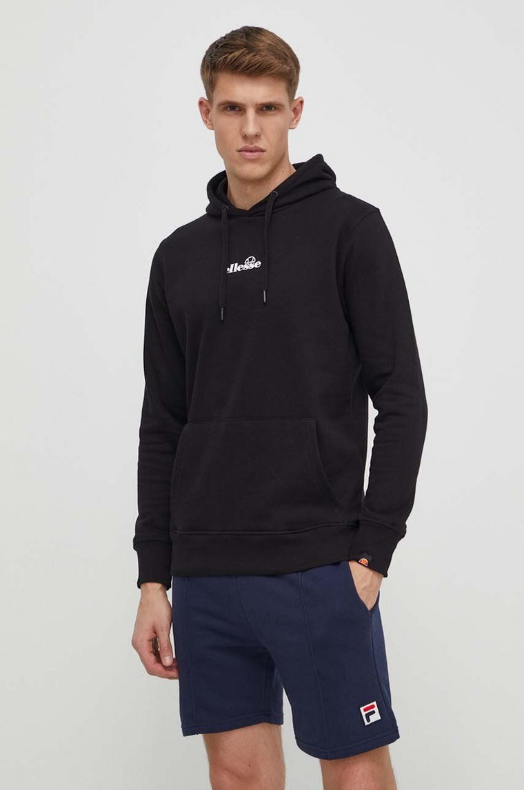 Ellesse bluza Pershuta OH Hoody męska kolor czarny z kapturem z nadrukiem SHP16466