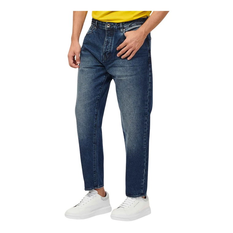 Slim-Fit Organiczne Niebieskie Jeansy Armani Exchange