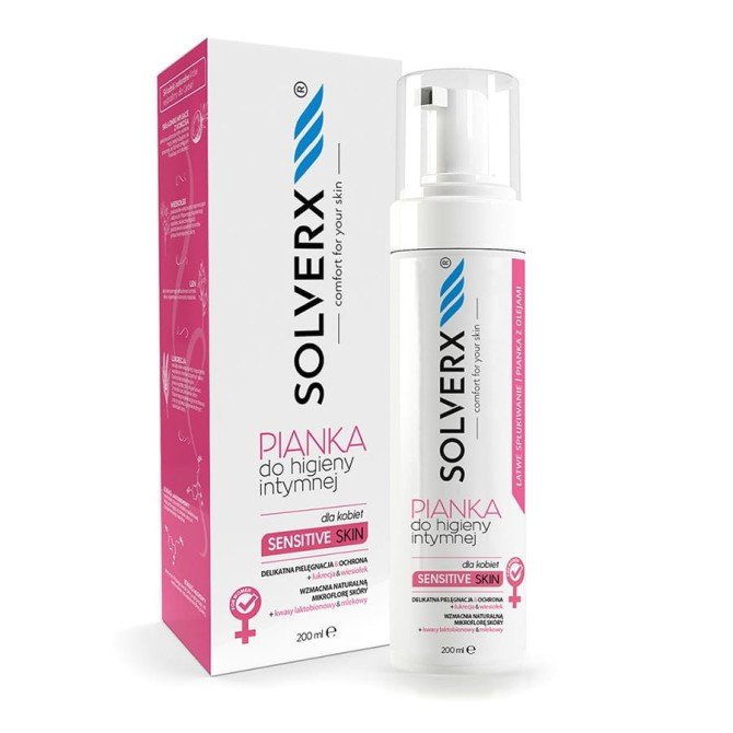 SOLVERX Sensitive Skin pianka do higieny intymnej dla kobiet 200ml